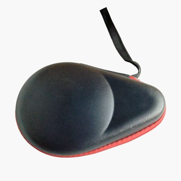 Hard Shell Case Small Sound Equipment Travel Zipper Strap Black Red - Picture 1 of 6